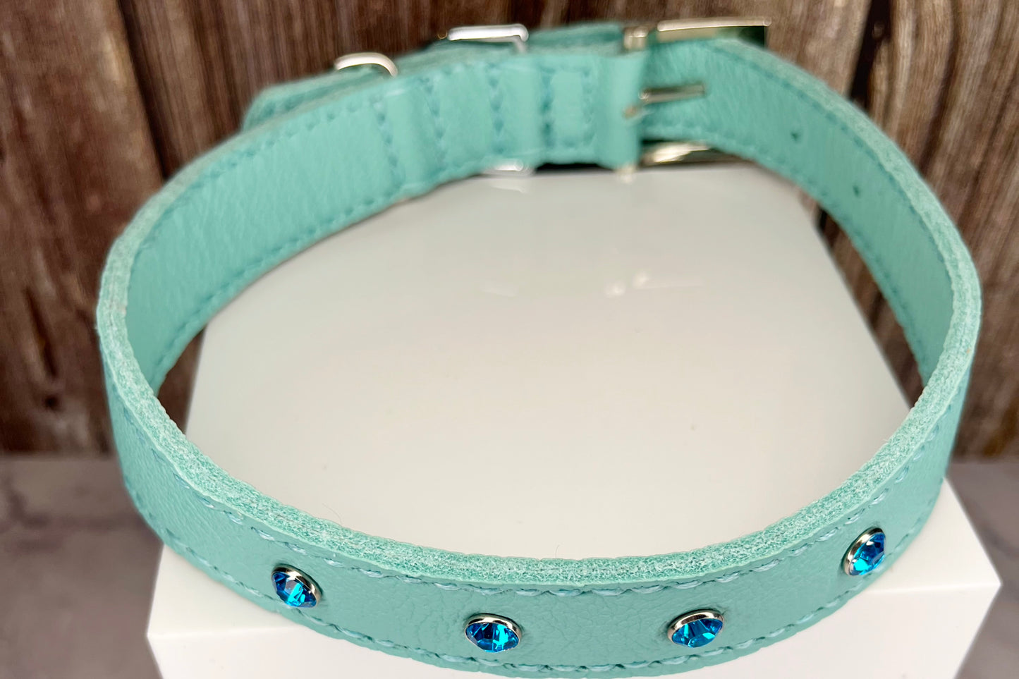 Large Aqua Green Collar, Turquise Diamante