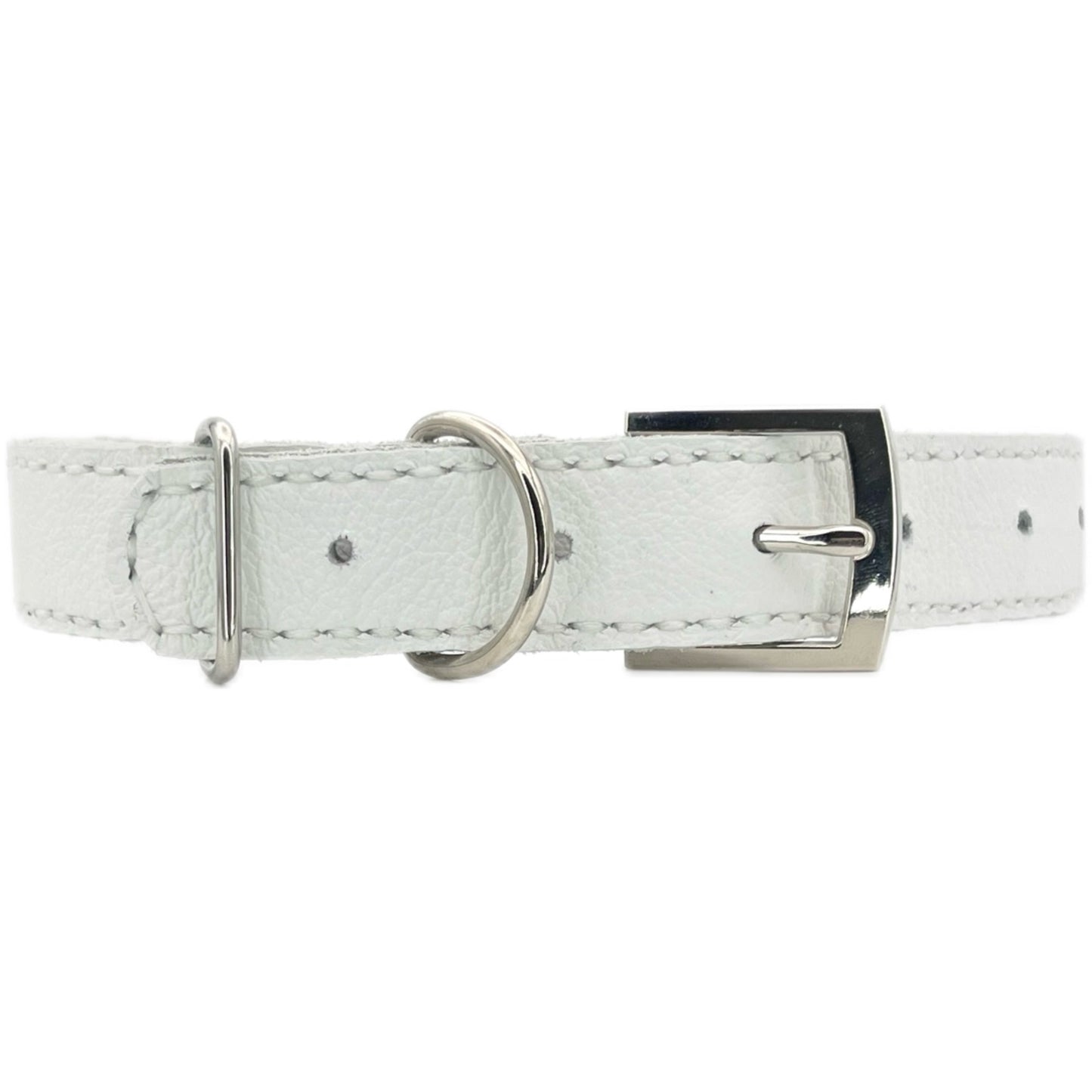 Large White Leather Collar