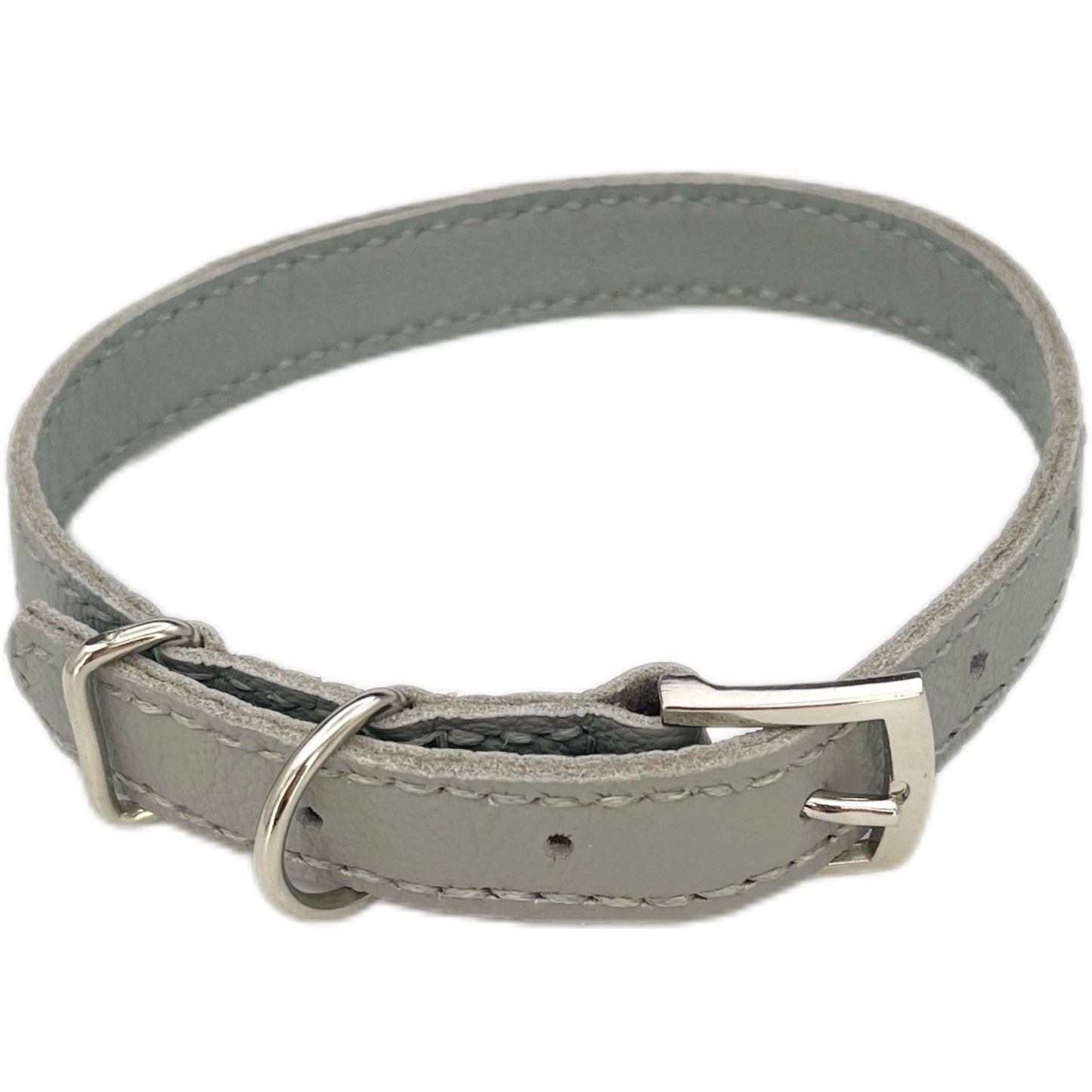 Medium Grey Leather Collar