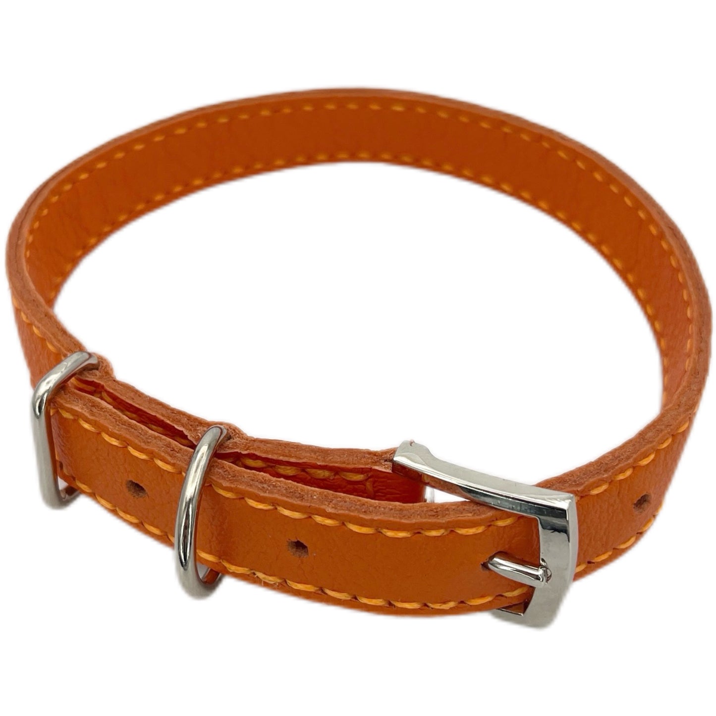 Medium Orange Leather Collar