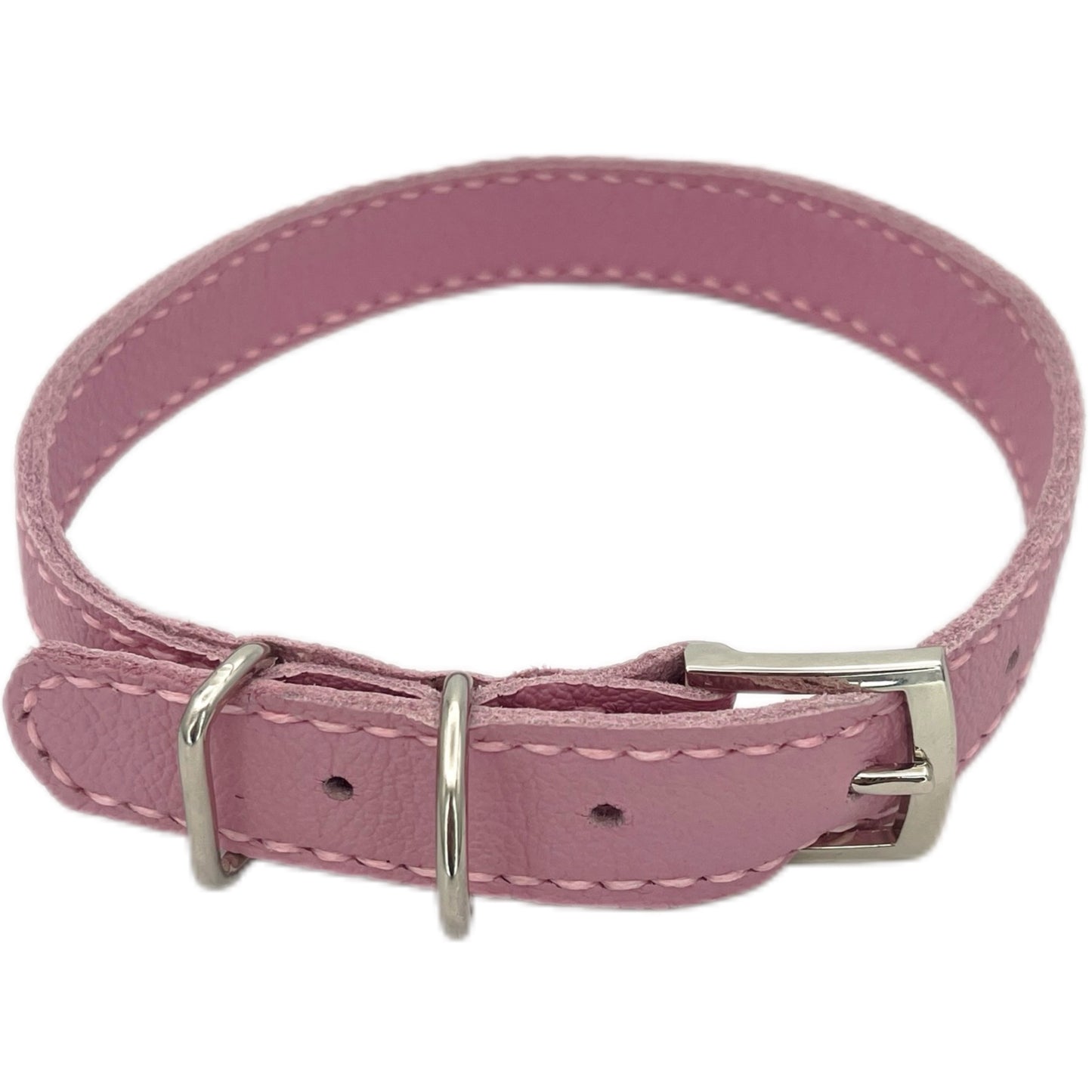 Medium Pink Leather Collar