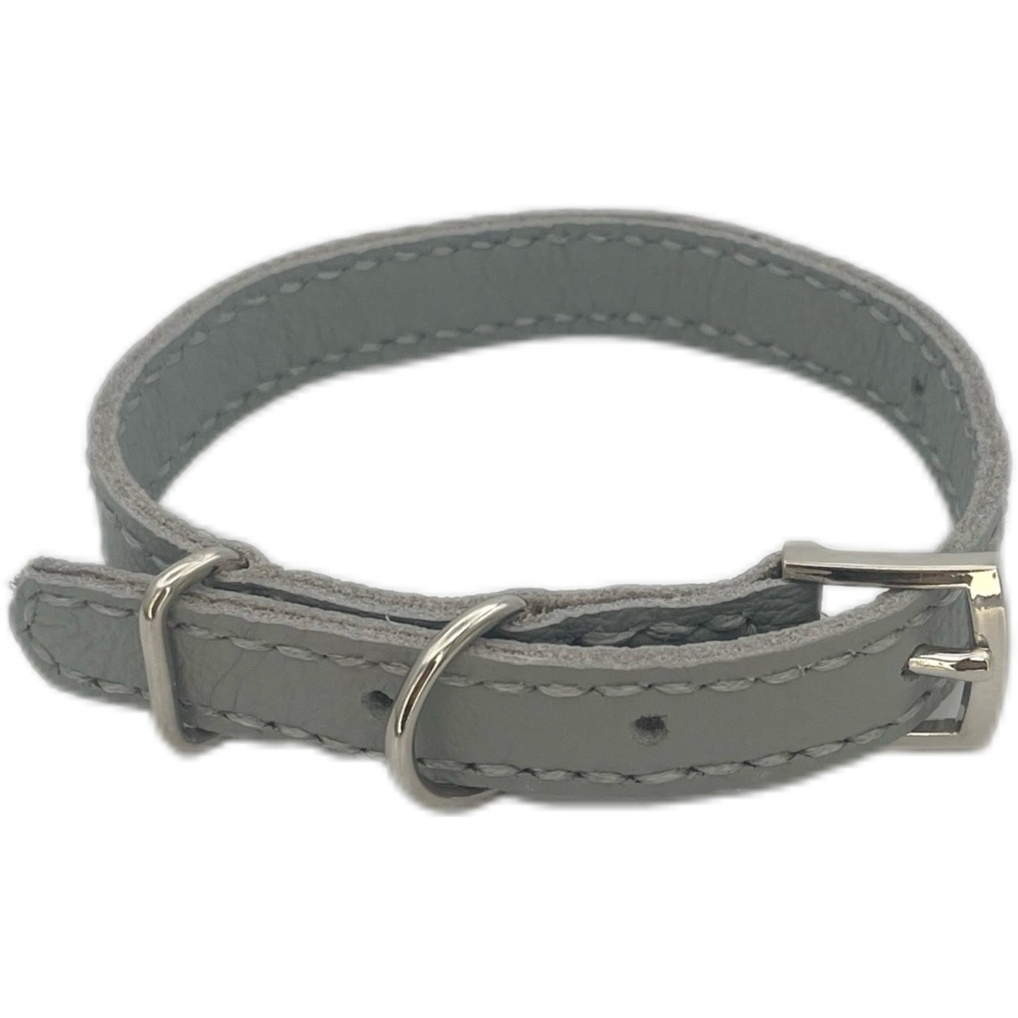 Small Grey Leather Collar