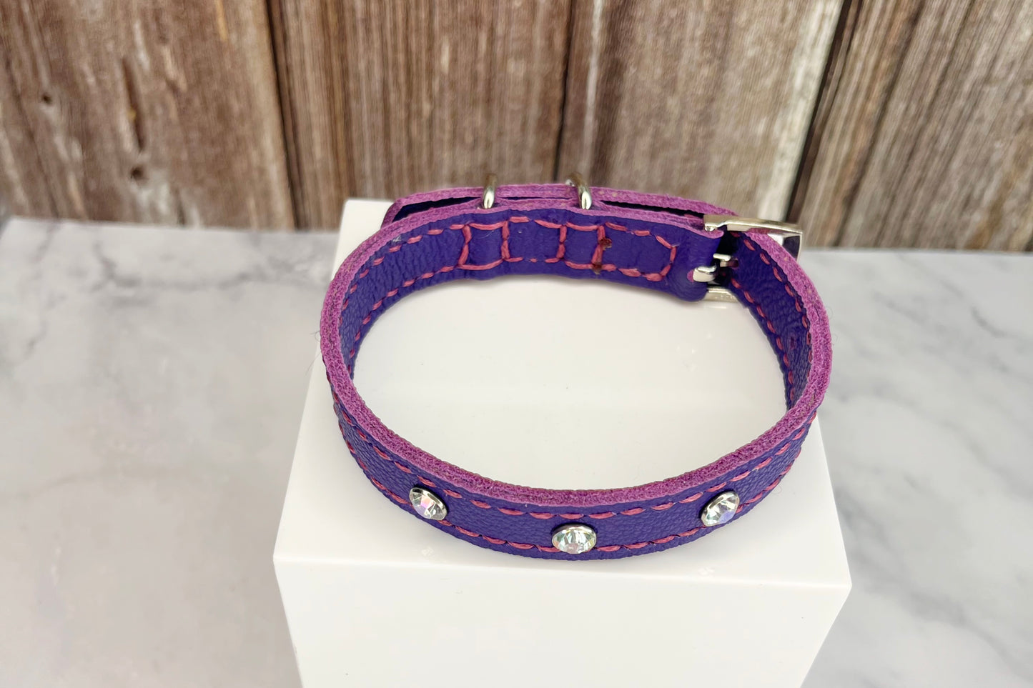 Small Purple Collar with AB Diamante