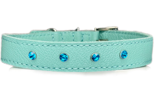 Large Aqua Green Collar, Turquise Diamante