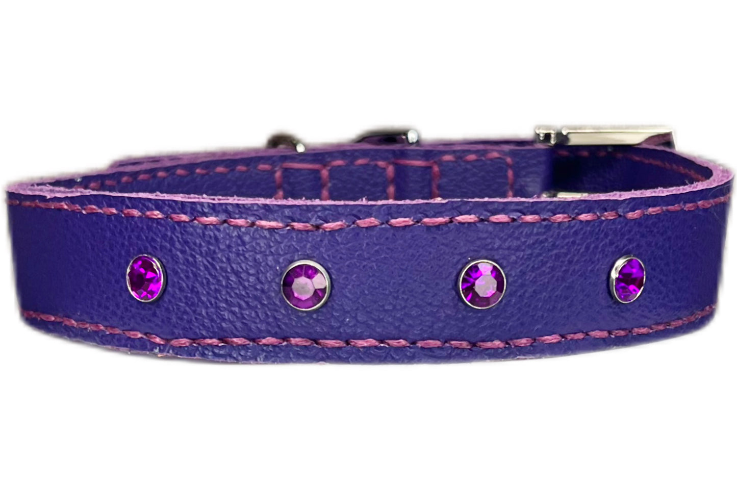Large Purple Collar with Violet Diamante