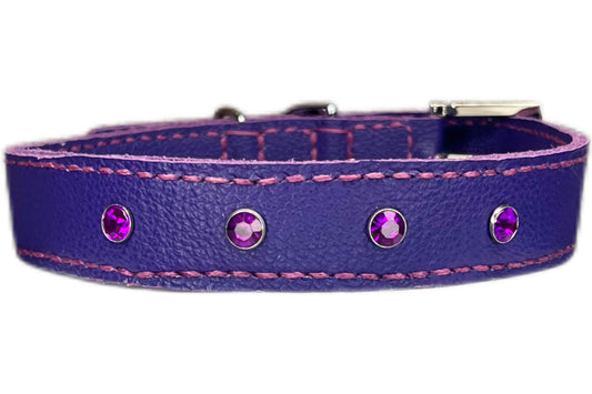 Large Purple Collar with Violet Diamante