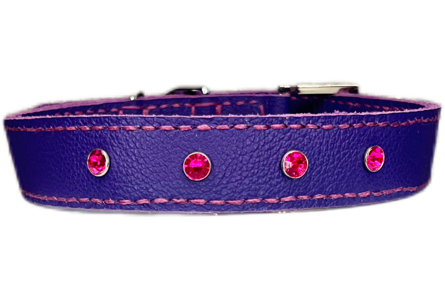 Large Purple Collar with Hot Pink Diamante