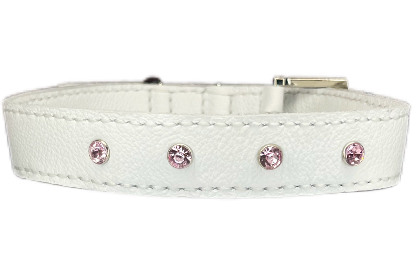 Large White Collar with Light Pink Diamante