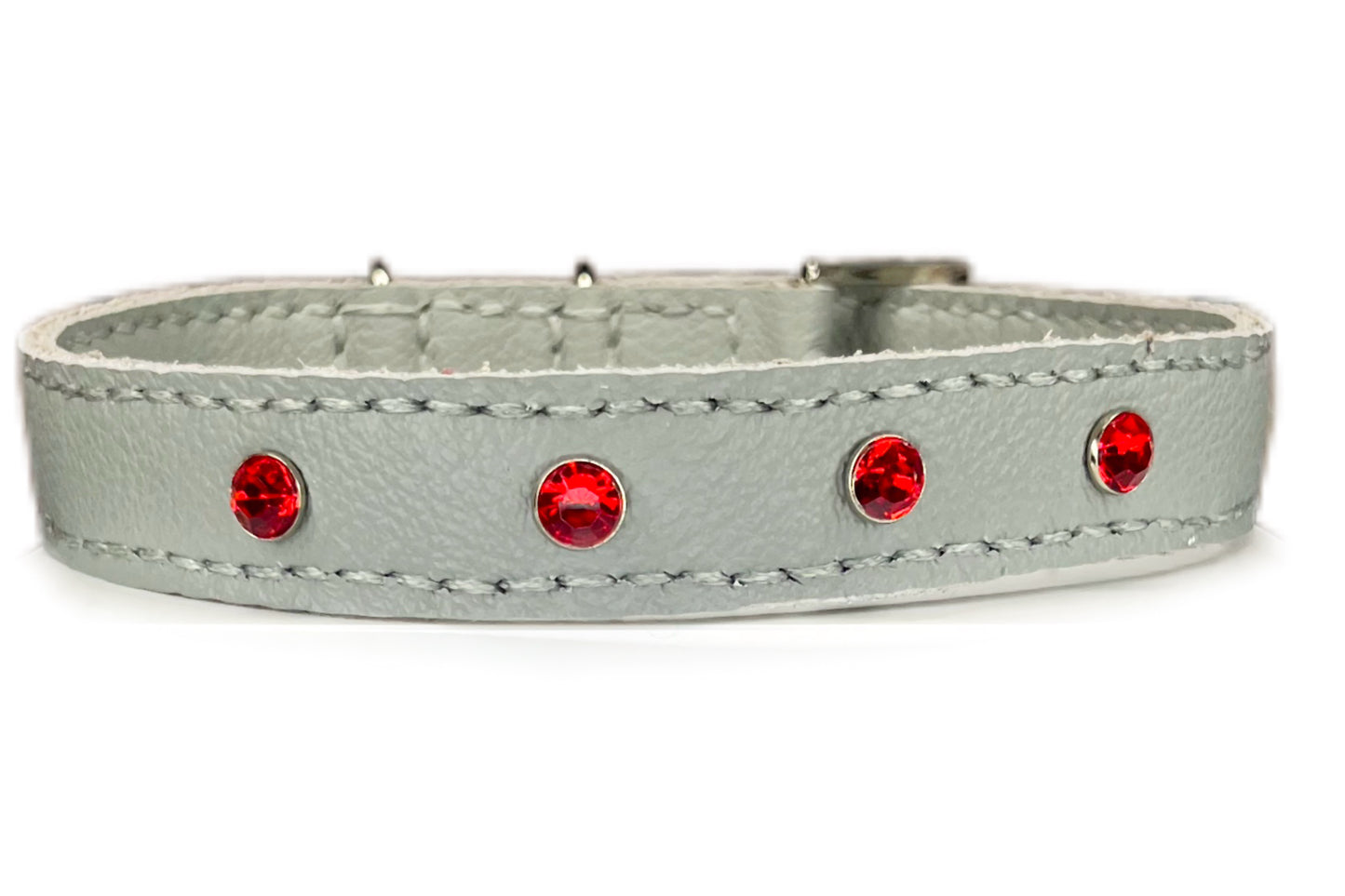 Medium Grey Collar with Red Diamante