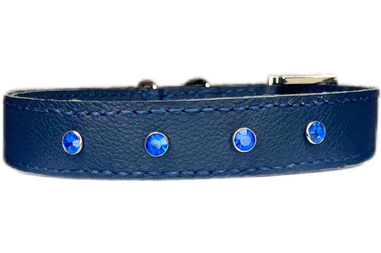Medium Navy Blue Collar with Royal Blue Diamante
