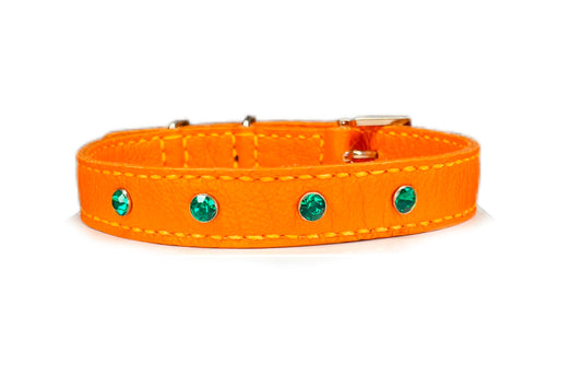 Medium Orange Collar with Jade Diamantes