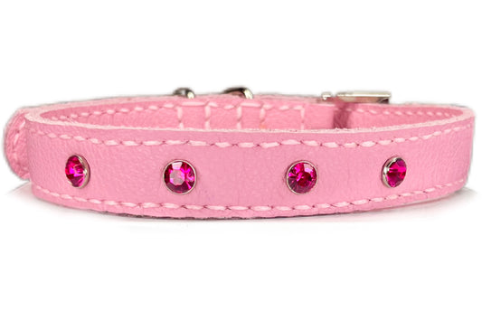 Medium Pink Collar with Hot Pink Diamante