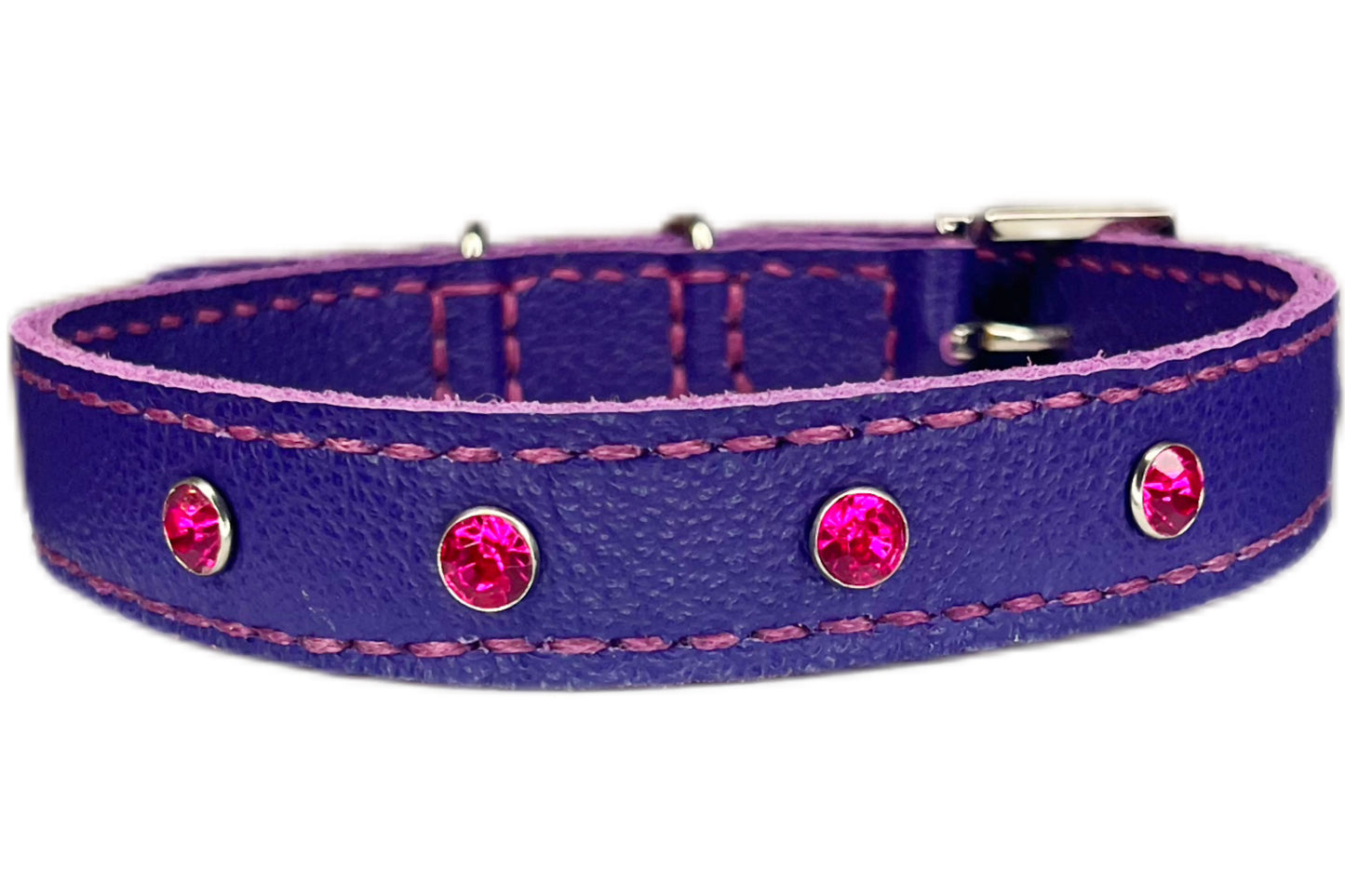 Medium Purple Collar with Hot Pink Diamantes