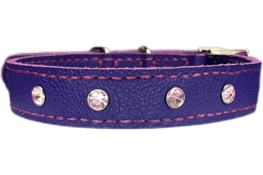 Medium Purple Collar with Light Pink Diamante