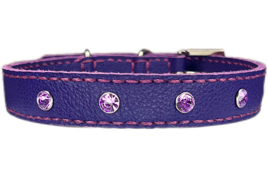 Medium Purple Collar with Lilac Diamantes