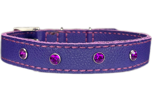 Medium Purple Collar with Violet Diamante