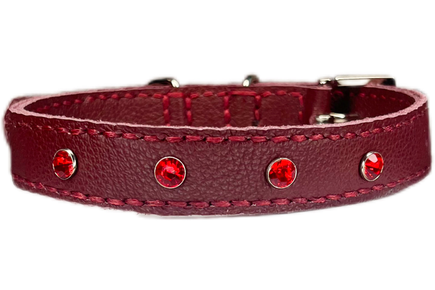 Medium Red Collar with Red Diamantes