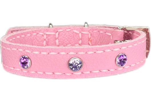 Small Pink Collar with Lilac Diamantes