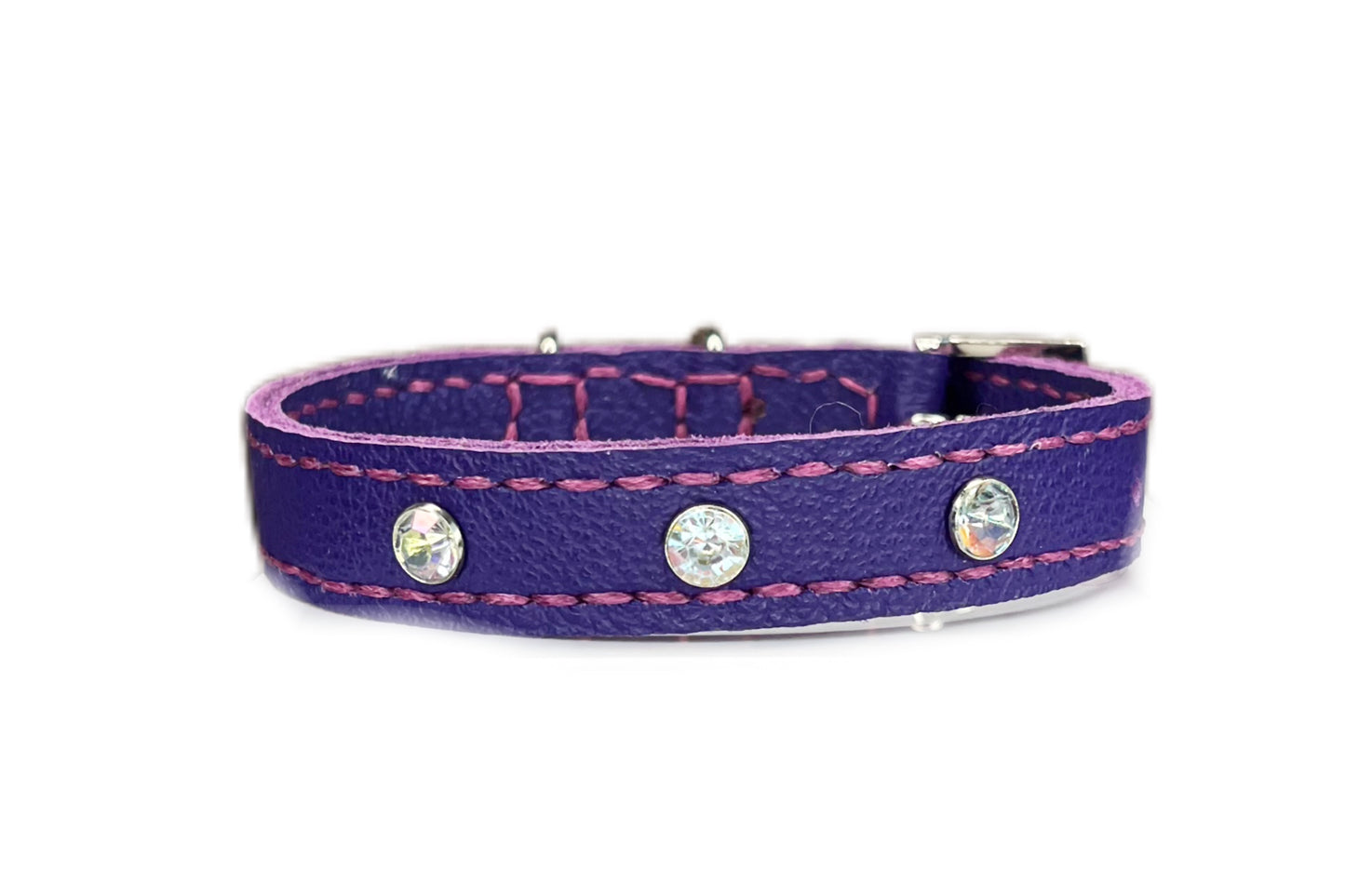 Small Purple Collar with AB Diamante