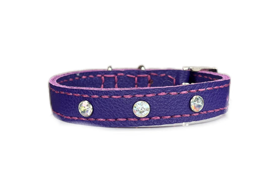 Small Purple Collar with AB Diamante