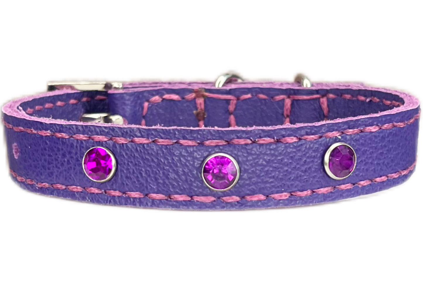 Small Purple Collar with Violet Diamantes