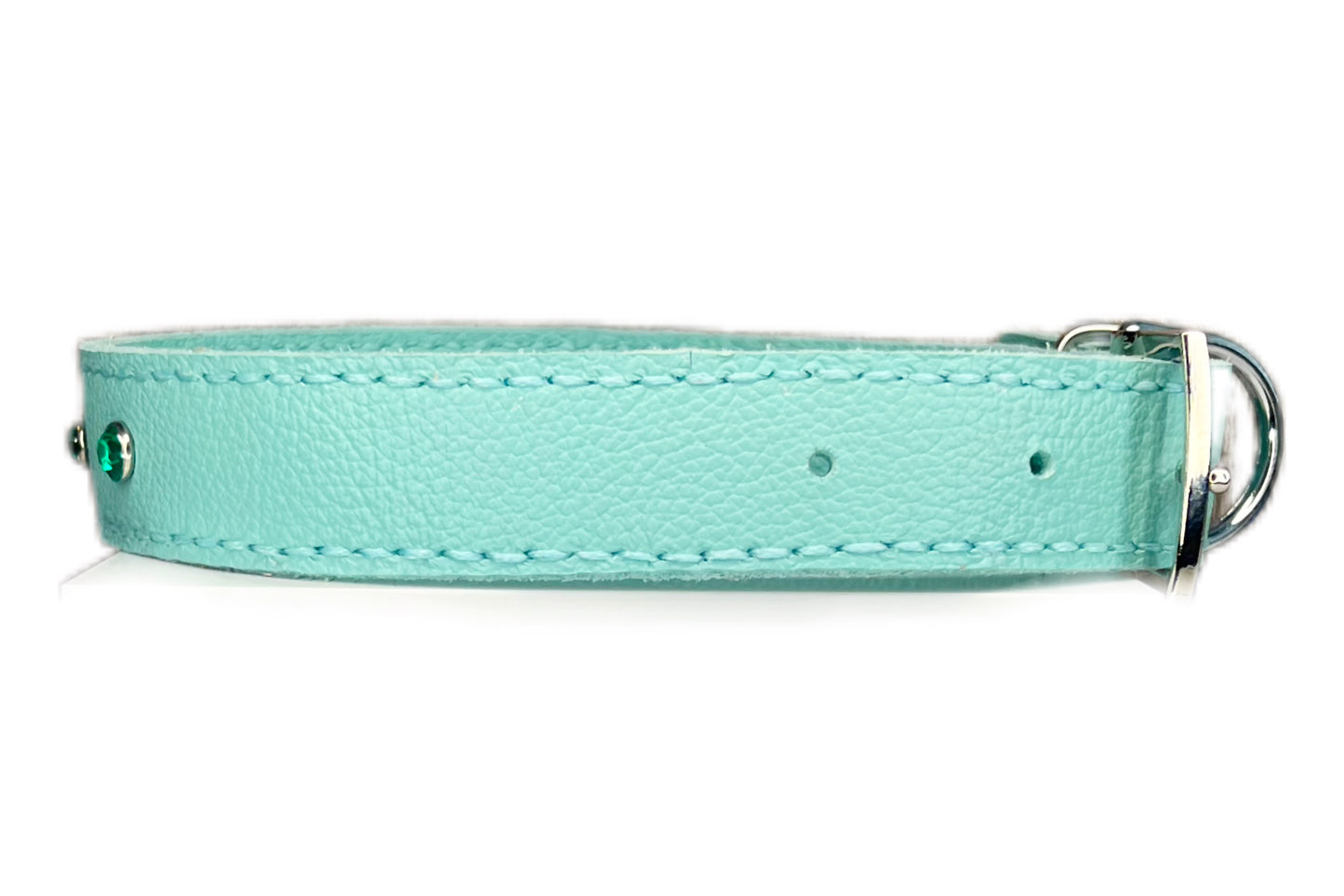 Large Aqua Green Collar with Jade Green Diamante