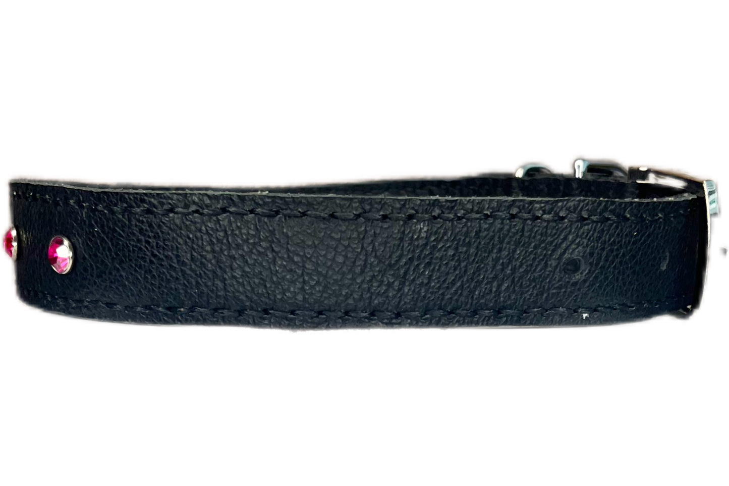 Large Black Collar with Hot Pink Diamante