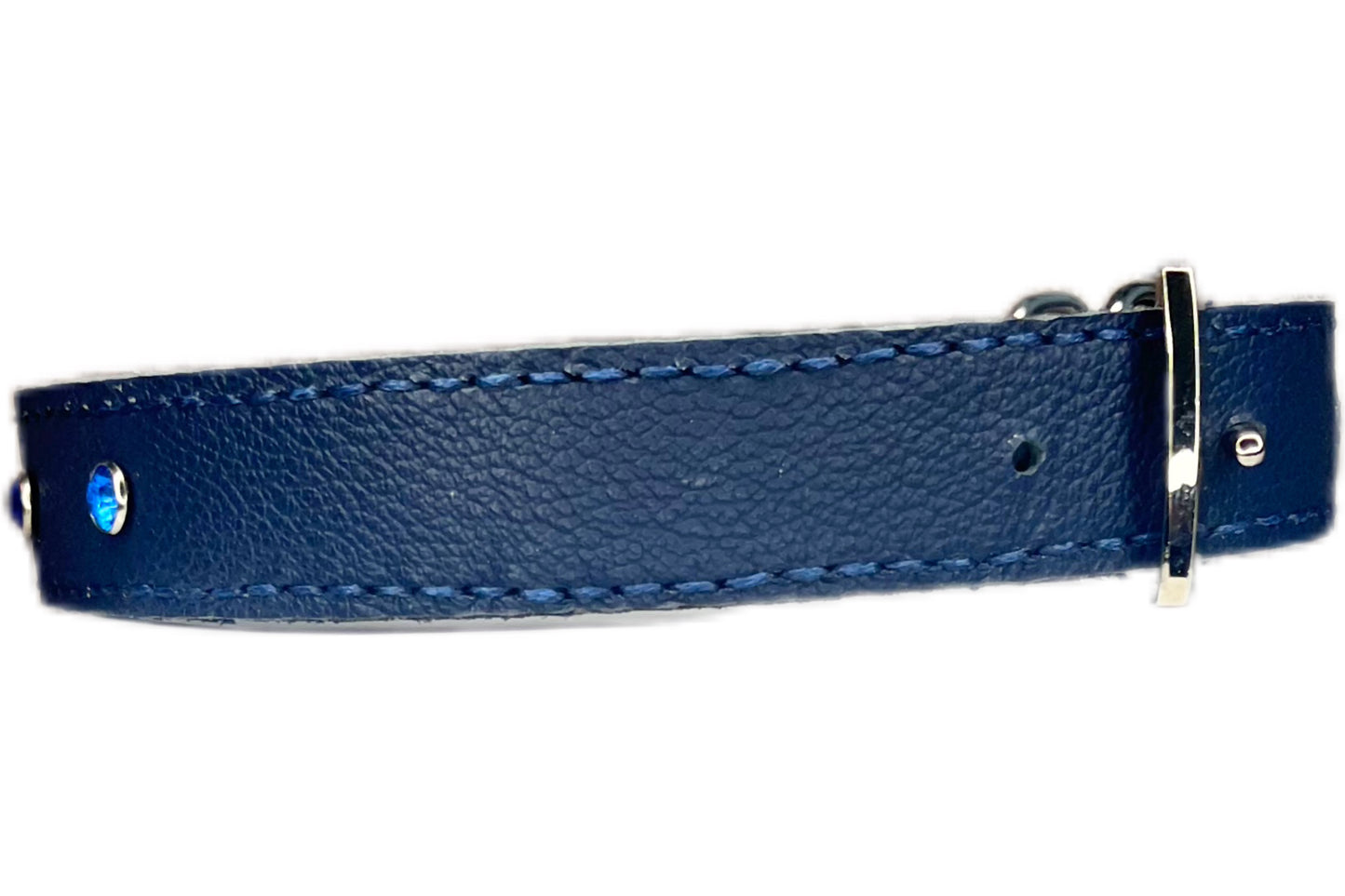 Large Navy Blue Collar with Navy Blue Diamante