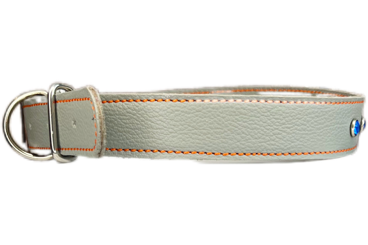Large Grey Collar with Royal Blue Diamante