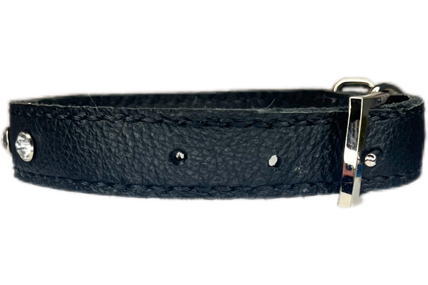 Medium Black Collar with Clear Diamantes