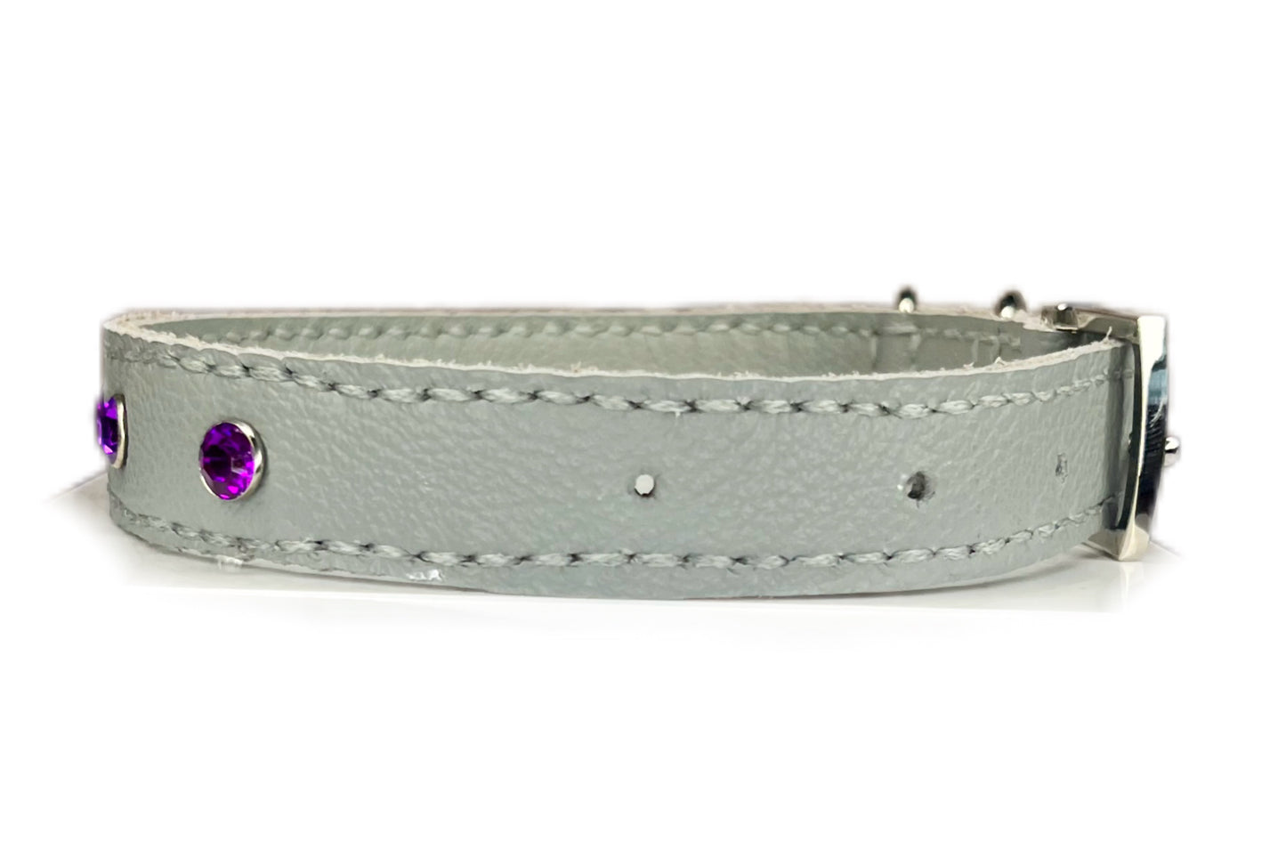 Medium Grey Collar with Violet Diamante