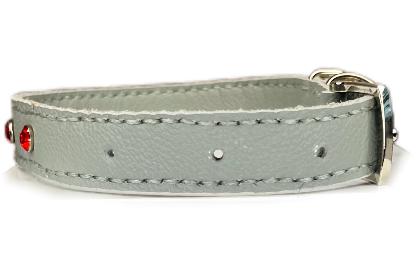 Medium Grey Collar with Red Diamante