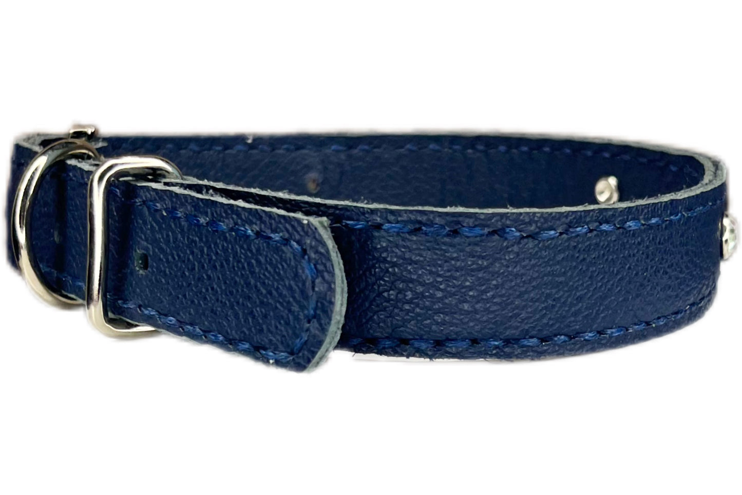 Medium Navy Blue Collar with AB Diamantes