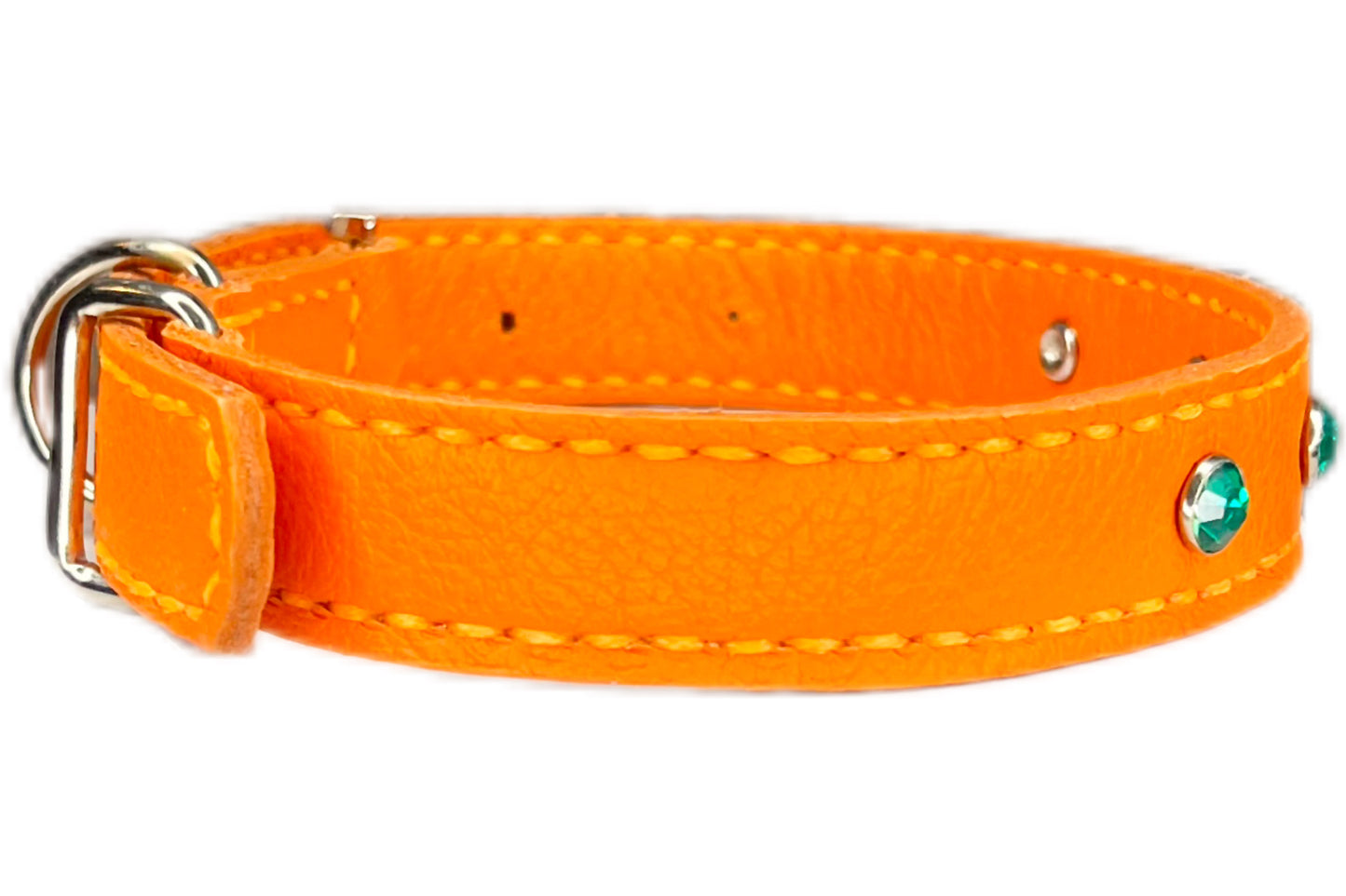 Medium Orange Collar with Jade Diamantes