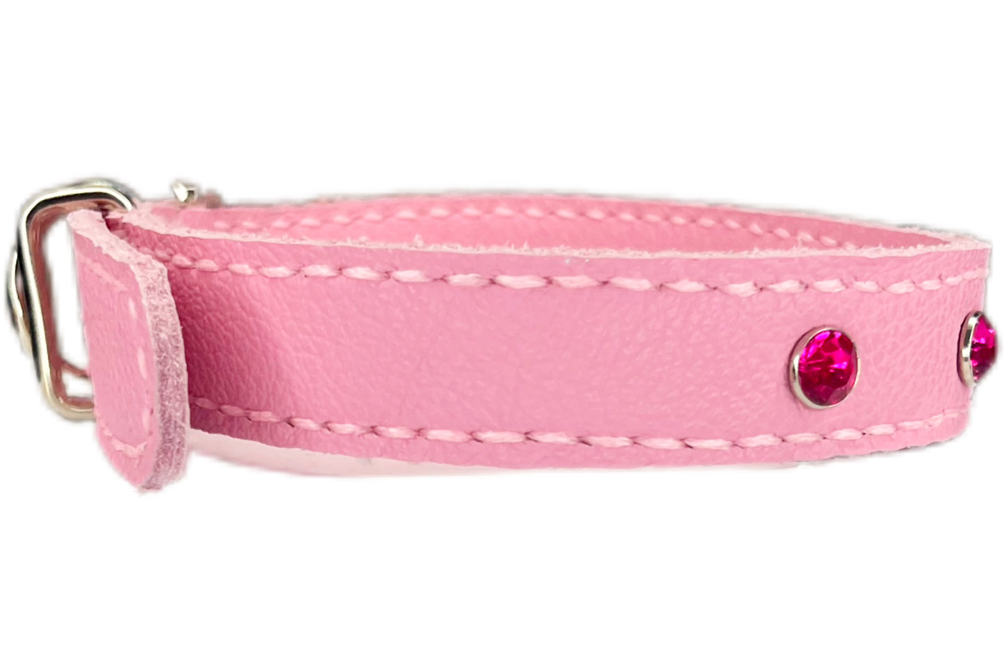 Medium Pink Collar with Hot Pink Diamante
