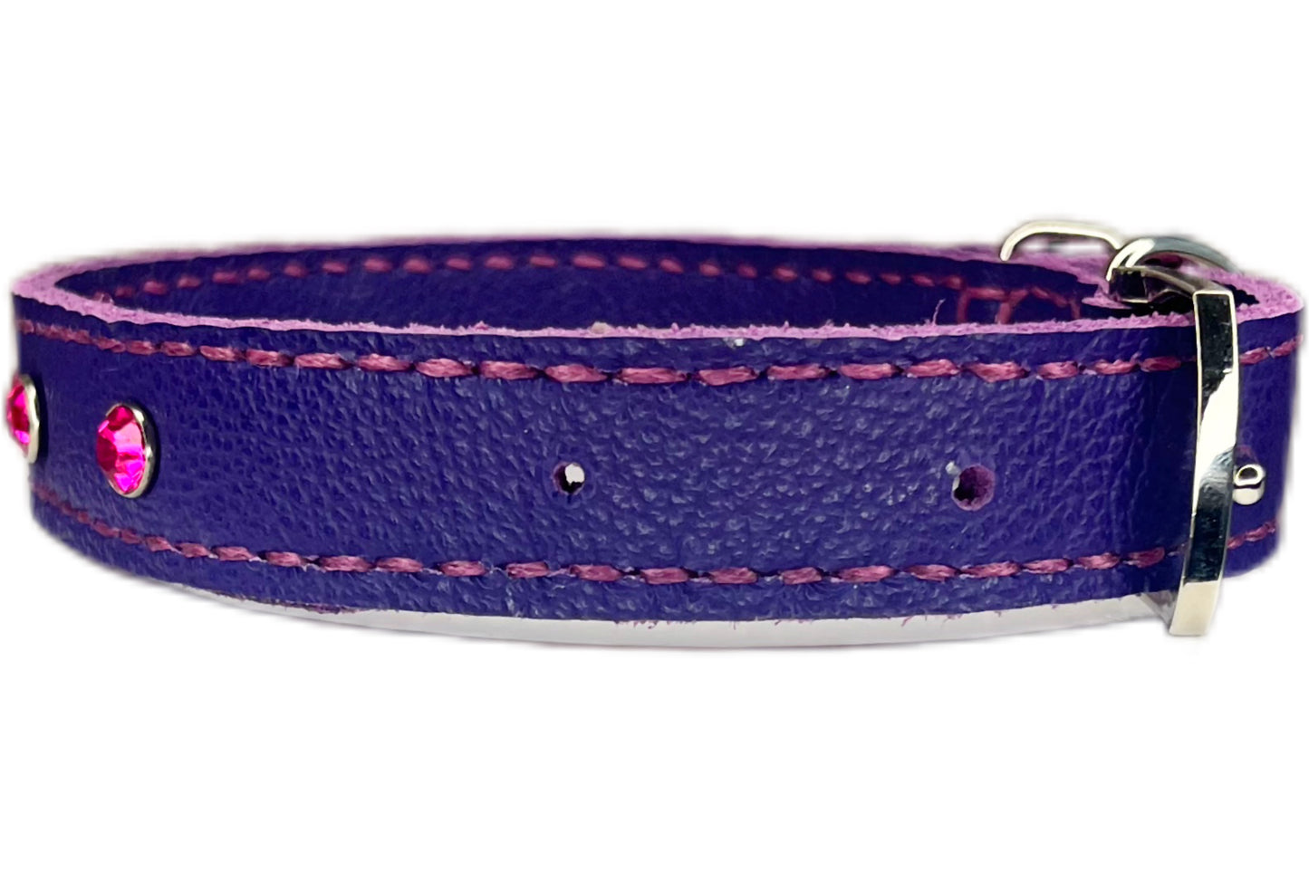 Medium Purple Collar with Hot Pink Diamantes