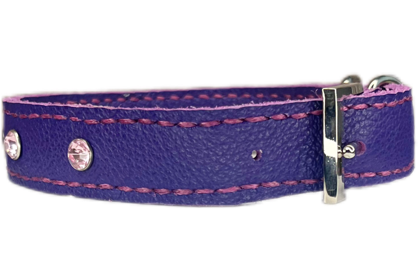 Medium Purple Collar with Light Pink Diamante