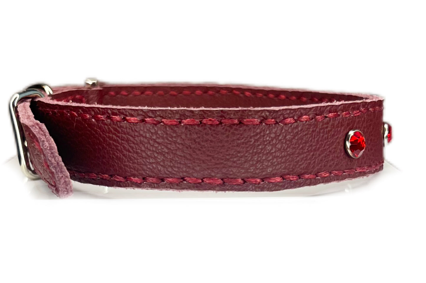 Medium Red Collar with Red Diamantes