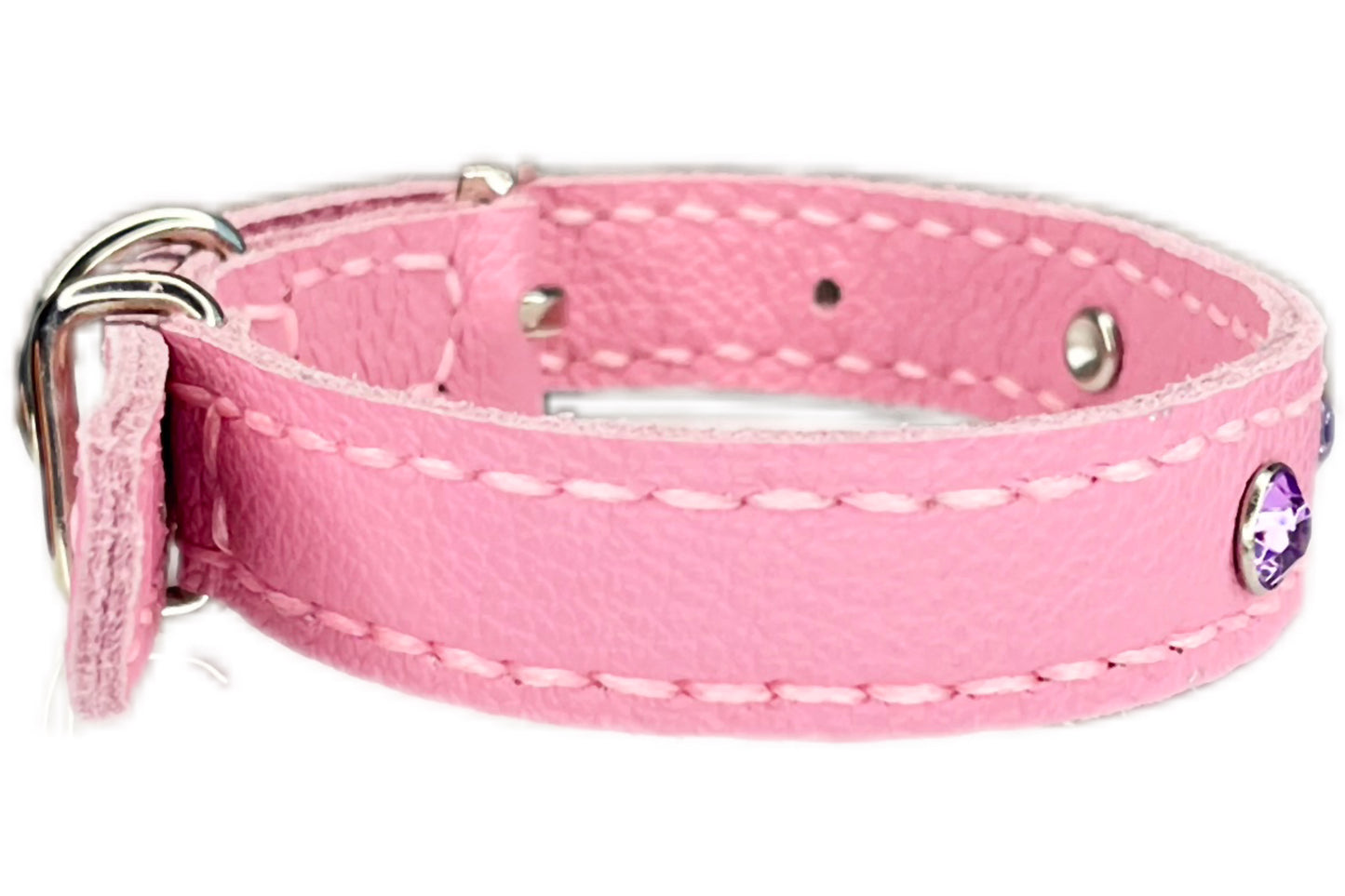 Small Pink Collar with Lilac Diamantes