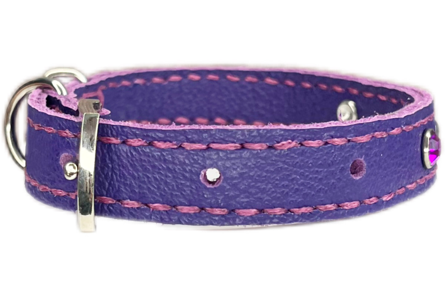 Small Purple Collar with Violet Diamantes