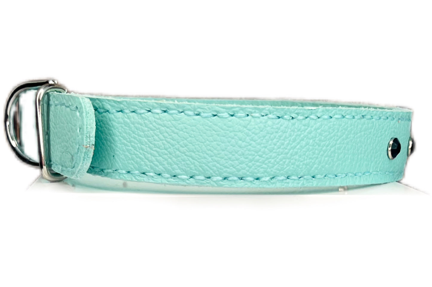 Large Aqua Green Collar with Black Diamantes