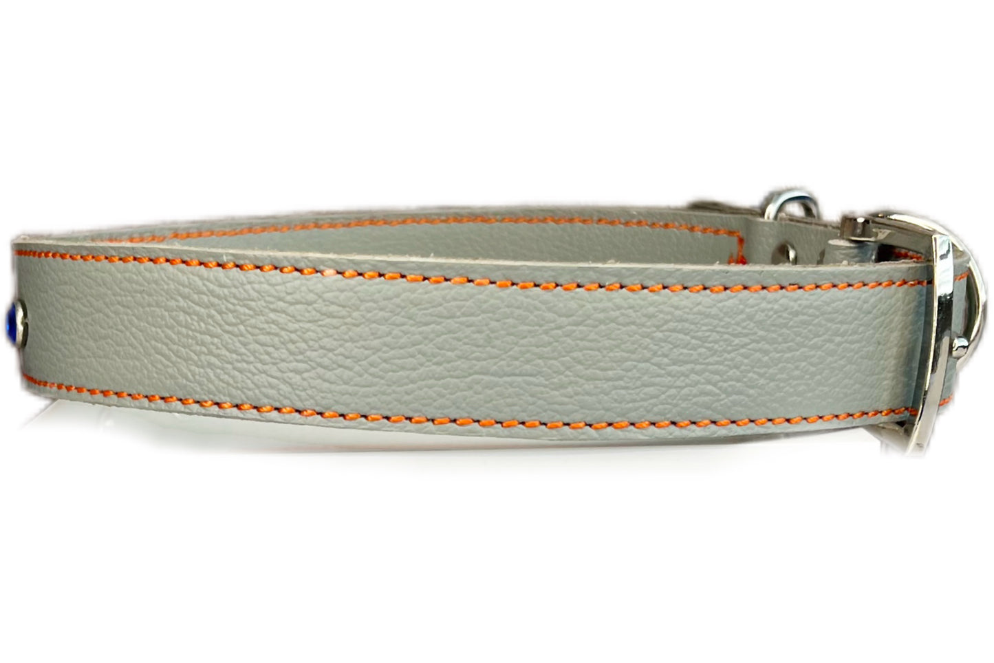 Large Grey Collar with Royal Blue Diamante