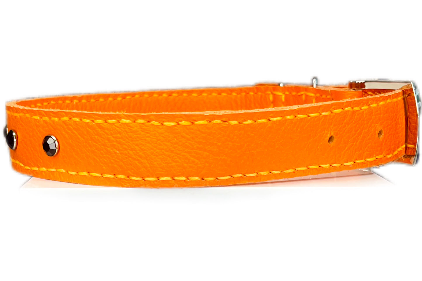 Large Orange Collar with Black Diamante