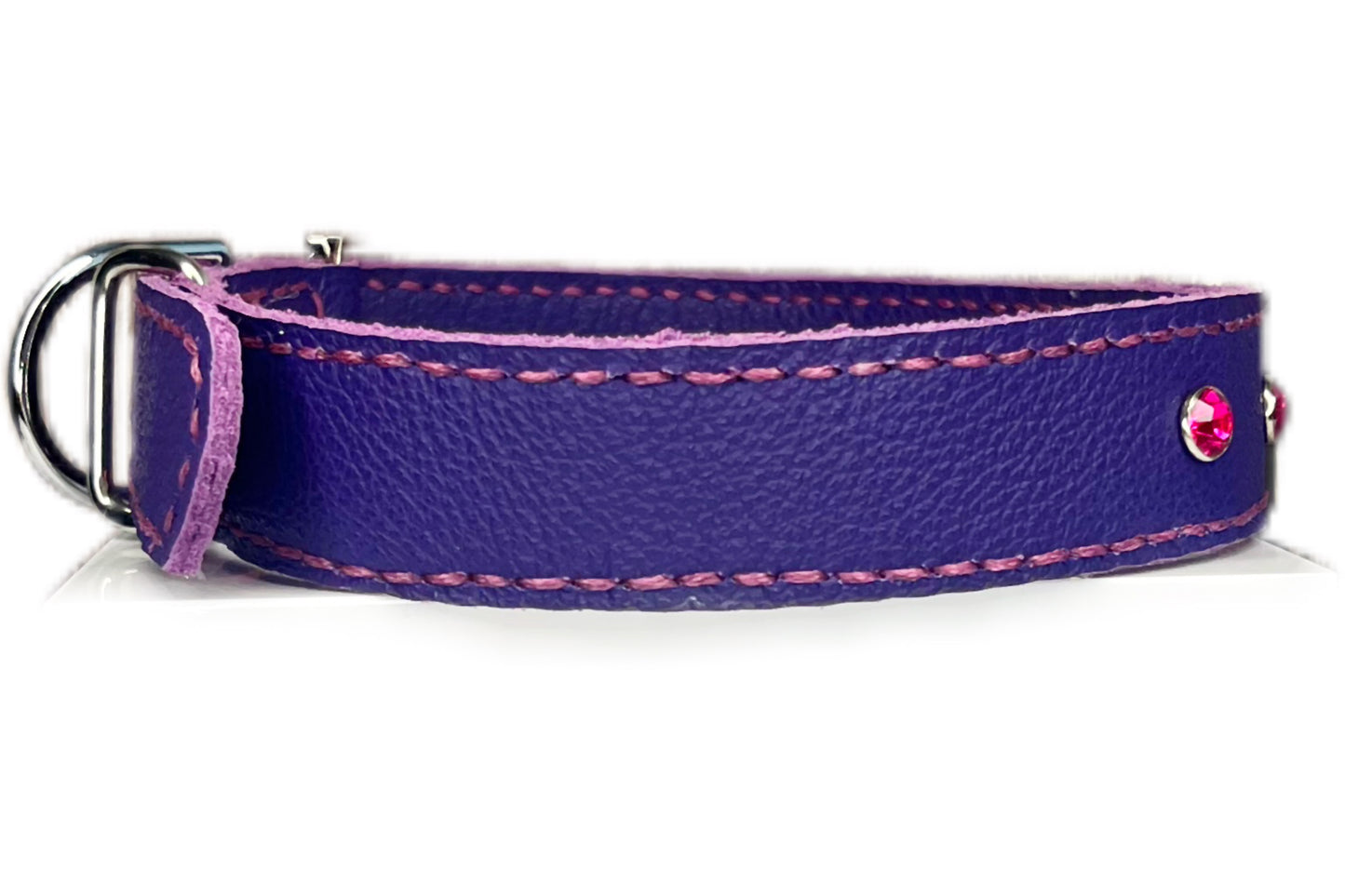 Large Purple Collar with Hot Pink Diamante