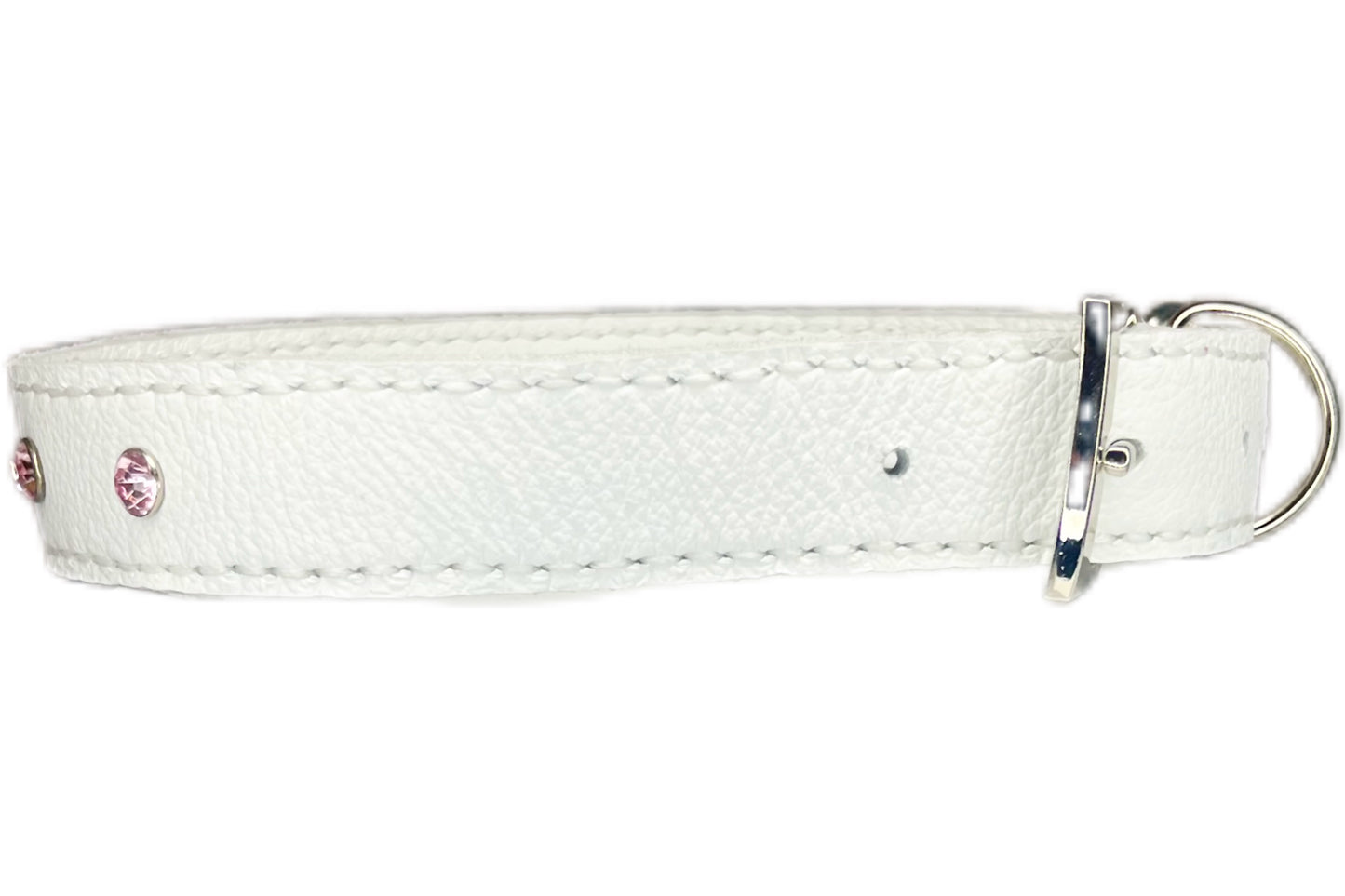 Large White Collar with Light Pink Diamante