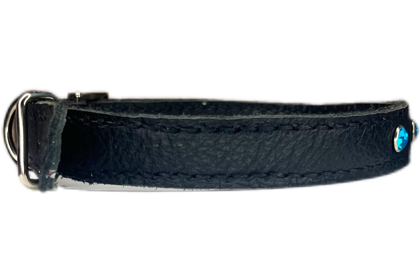 Medium Black Collar with Turquoise Diamantes