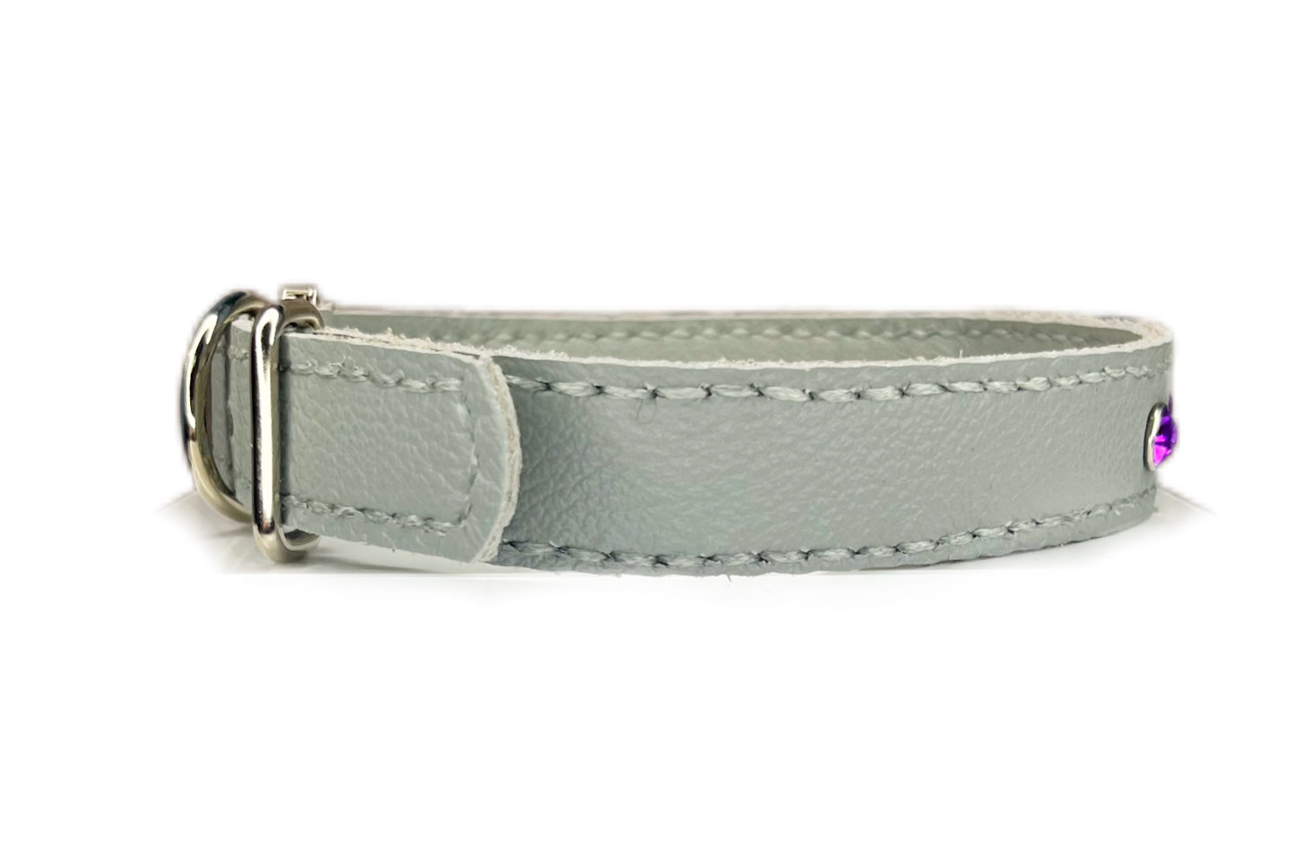 Medium Grey Collar with Violet Diamante
