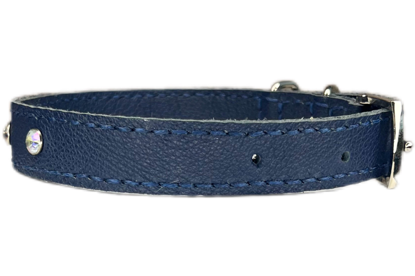 Medium Navy Blue Collar with AB Diamantes