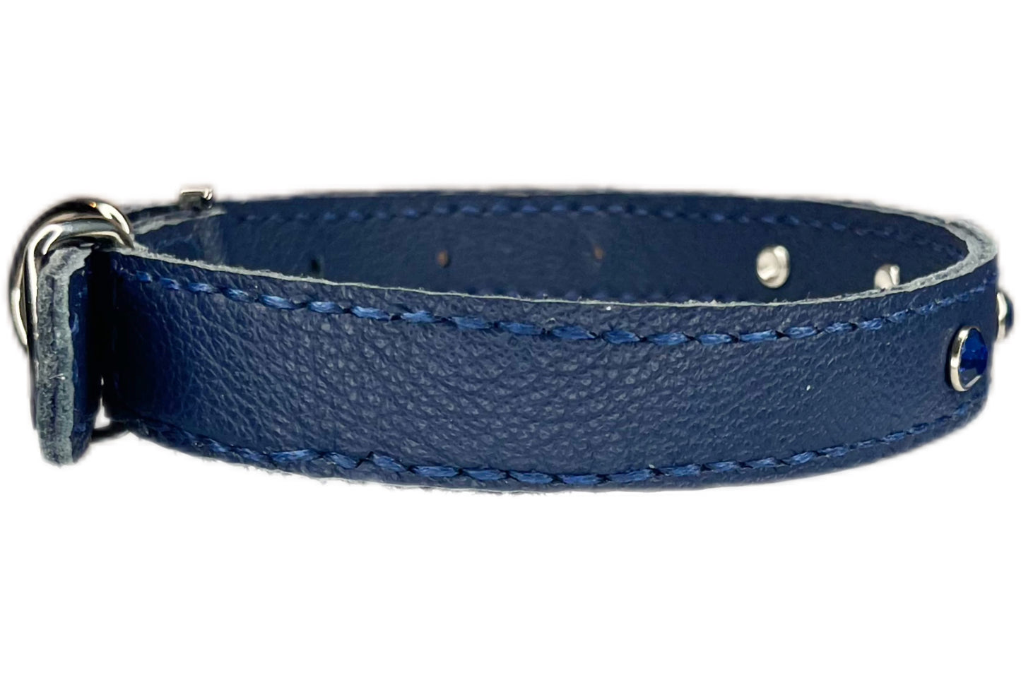 Medium Navy Blue Collar with Midnight Blue Diamantes