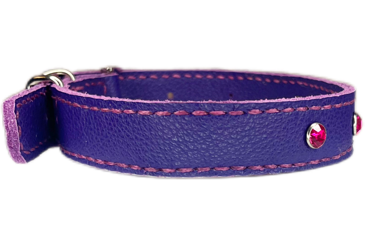 Medium Purple Collar with Hot Pink Diamantes